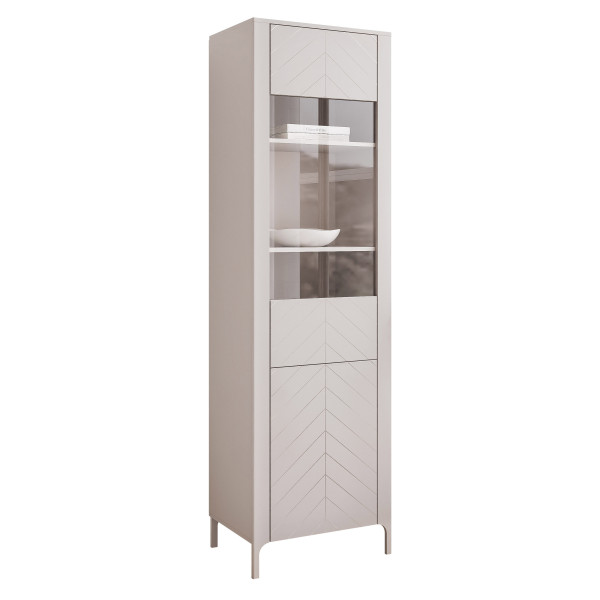 Witryna wąska wysoka LORIEN 60 cm kaszmir