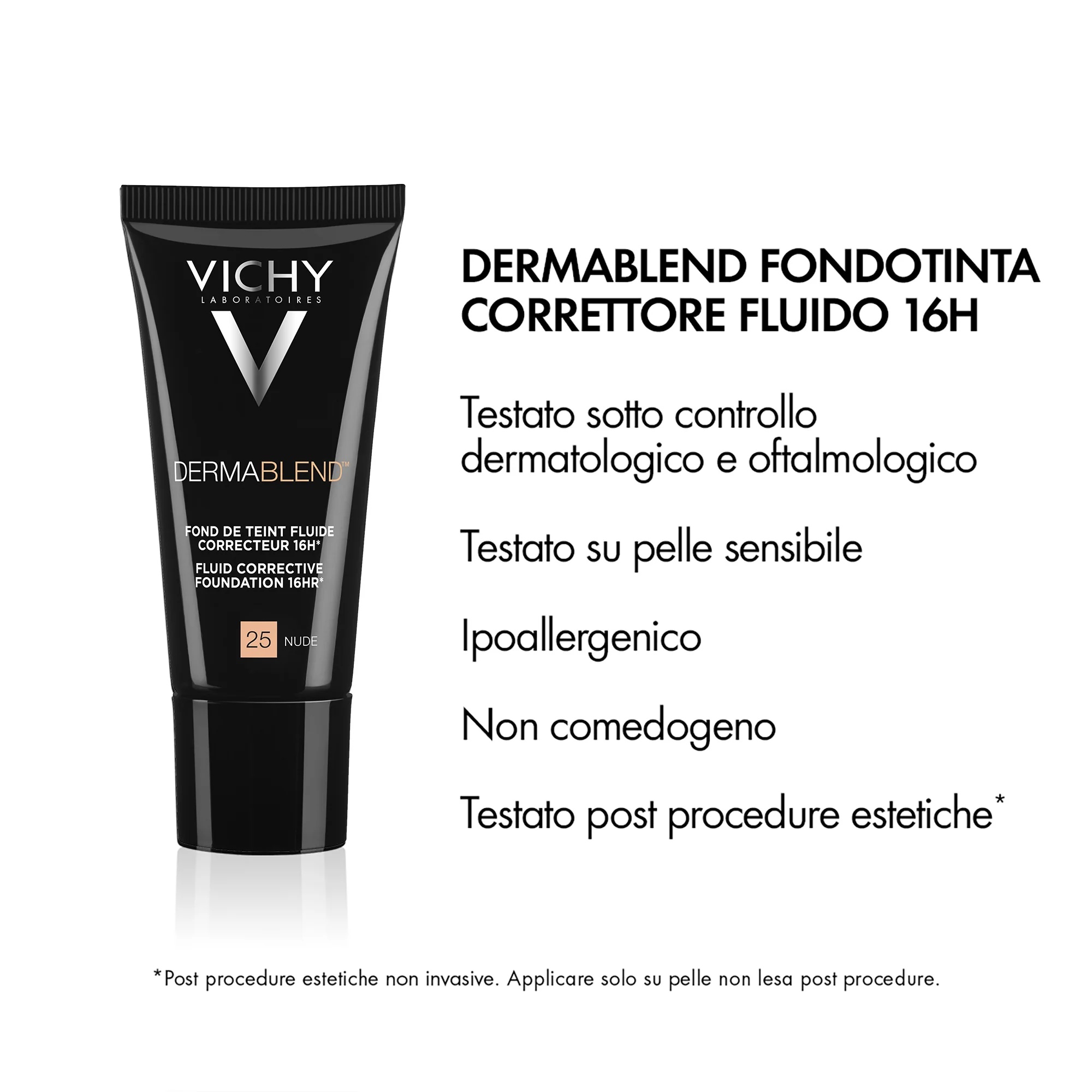 VICHY Vichy Dermablend Fluid Foundation 25 Nude 30 ml Gevoelige huid