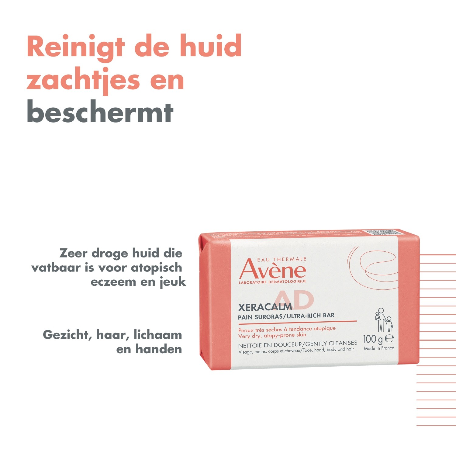 „Avène“ kūno muilas „XeraCalm AD Ultra-Rich Bar“ – 100 g