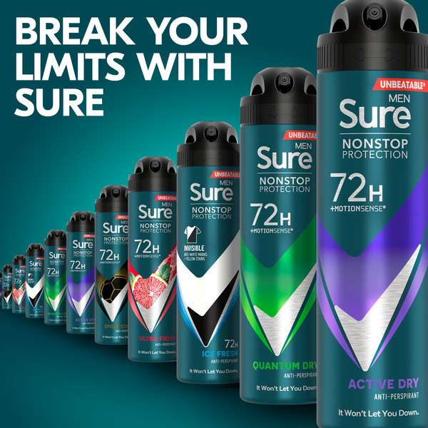 „Sure Men“ antiperspirantas dezodorantas aerozolyje „Nonstop Active“, 150 ml