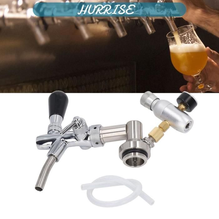 Sonew Distributeur de fût de bière Distributeur De Fûts De Bière En Acier Inoxydable Argenté Régulateur Inodore OB art accessoire