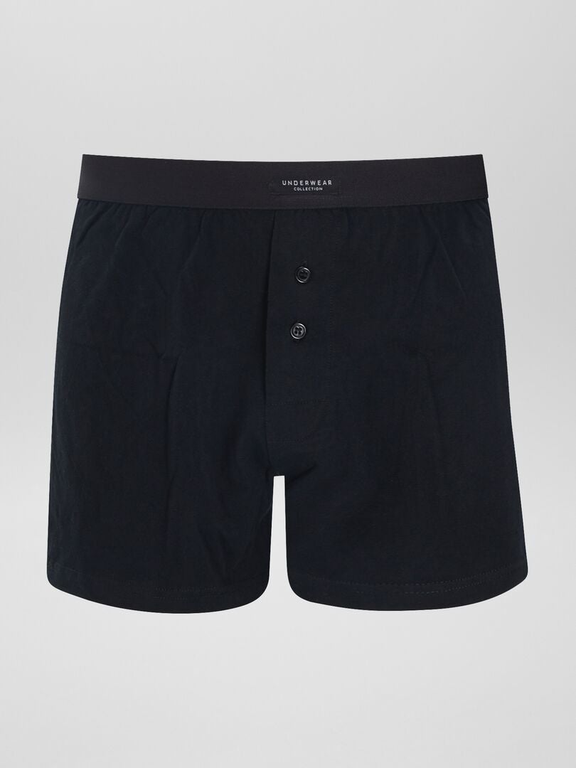 Set van 3 effen boxershorts - ZWART