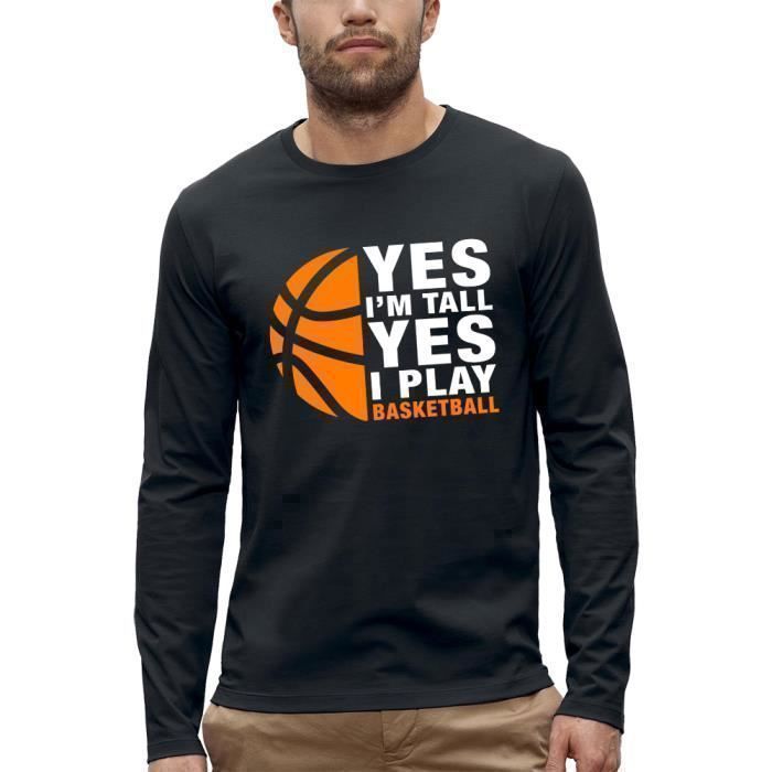 Langärmeliges Basketball-T-Shirt – Ja, ich bin groß, ja, ich spiele Basketball – PIXEL EVOLUTION – Herren