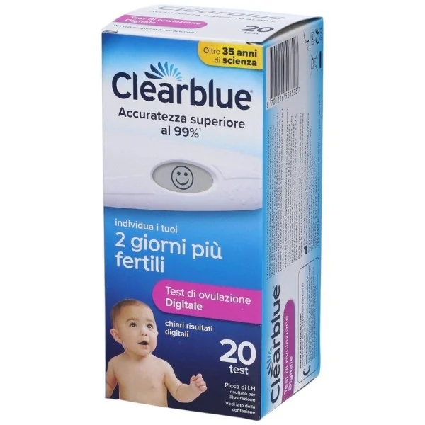 Test de ovulación Clearblue Base, 20 unidades. Test de fertilidad.