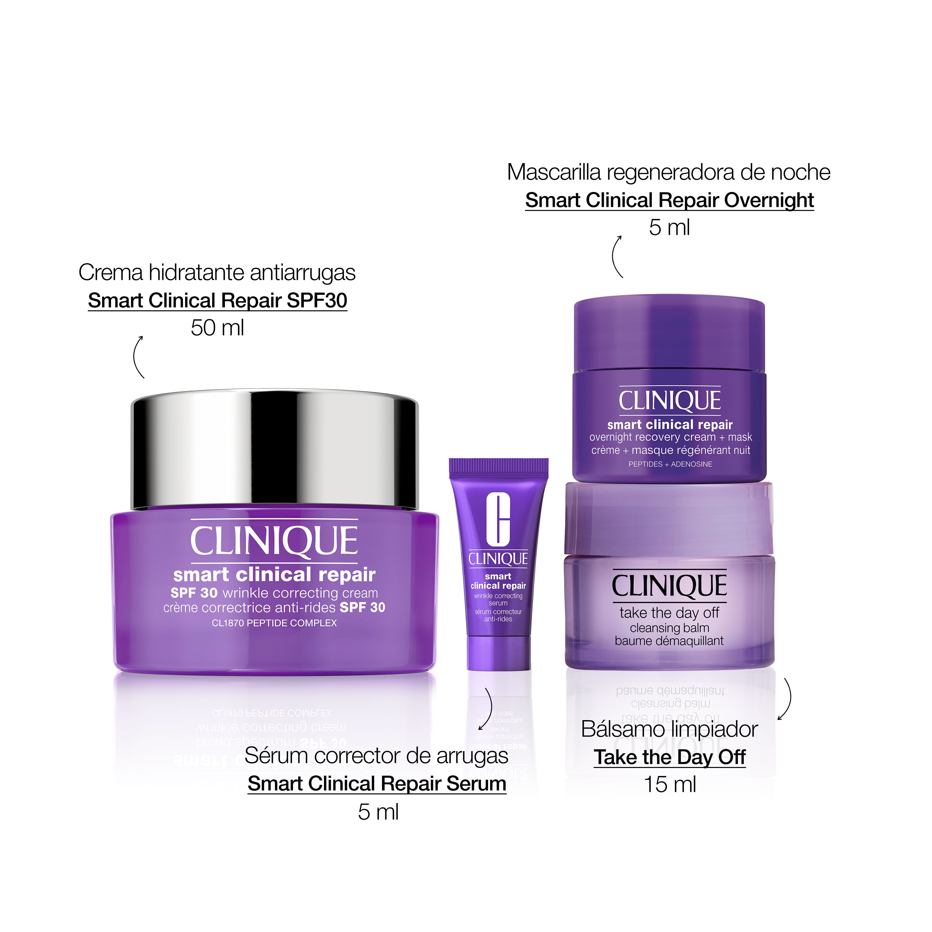 Estuche Smart Clinical Repair raukšles koreguojantis kremas SPF3O 3 regalos Cofres lujo