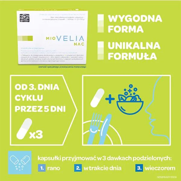 Miovelia Nac, Preparat wspomagający płodność u kobiet, Kapsułki