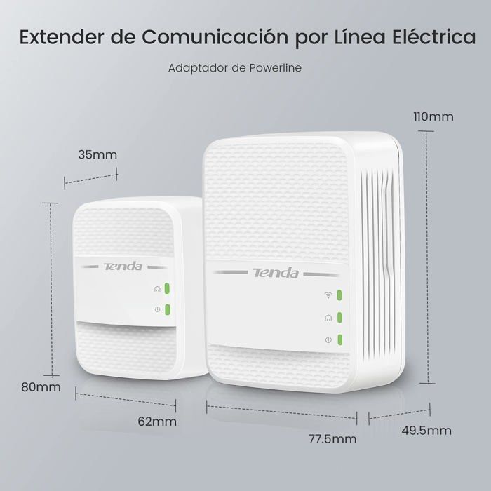 TENDA Powerline Kit 1000Mbps Powerline + 650Mbps WiFi, Dual Band, 1+1 Gigabit Ports, HomePlug AV2, for Video Games, IPTV, Multi-TV Service, PH10