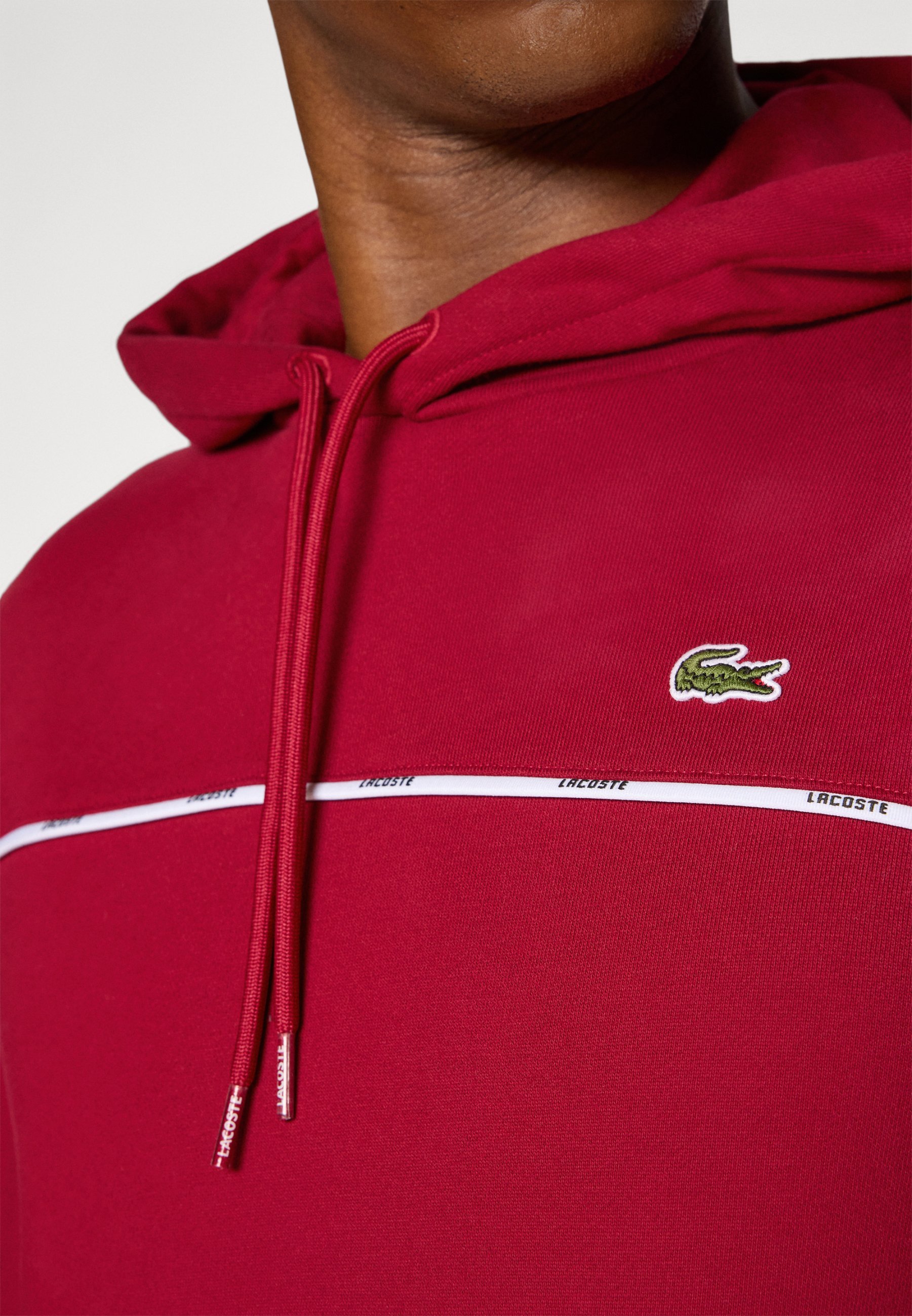 Lacoste Sport HOODIE TAPE - Felpa con cappuccio - bordeaux