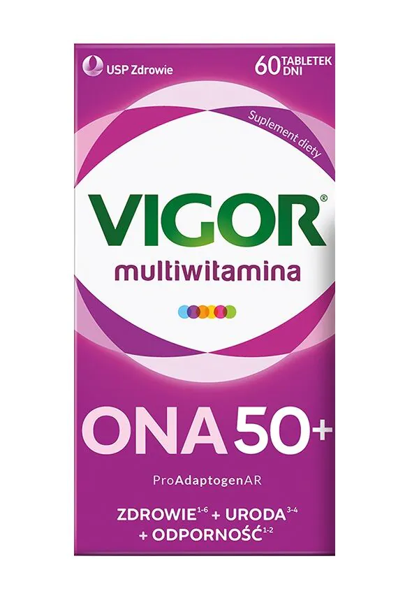 Vigor Multiwitamina Ona 50+, Zestaw witamin i minerałów, Tabletki