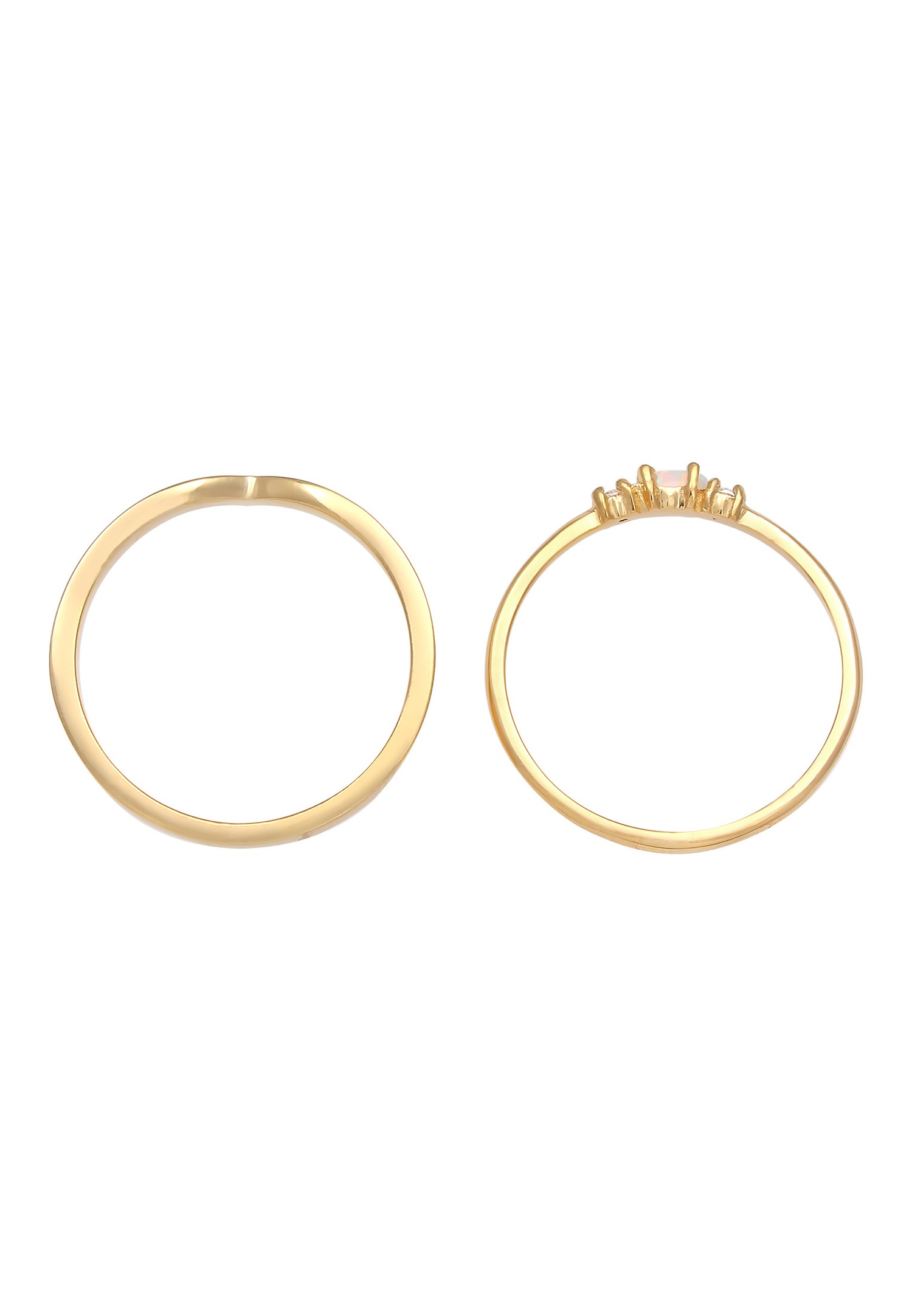 Elli Femmes Ensemble Marquise Forme de V Basique avec Opale Synthétique et Cristaux de Zirconium en Argent Sterling 925