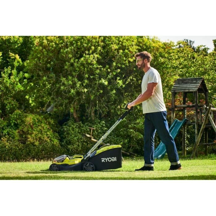 RYOBI - 36V HYBRIDE duwmaaier (aangedreven door 2 ONE+™ accu's) - 37 cm maaibreedte + 2 x 5 Ah accu's & lader - RY18LMH37A-250