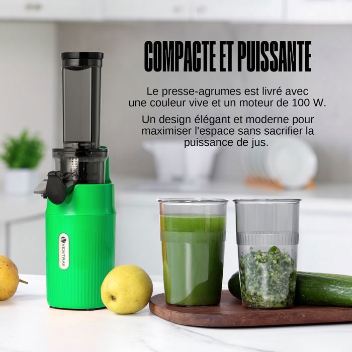 Extrator de suco - VENTRAY - Ginnie - Compacto - 100 Watts - Verde Papagaio