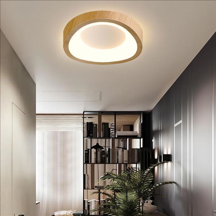 Lámpara de techo LED de estilo moderno WOTTES - 10W Blanco cálido IP54 Impermeable Lámpara de techo para sala de estar y pasillo - 1 unidad Natural Ø20CM