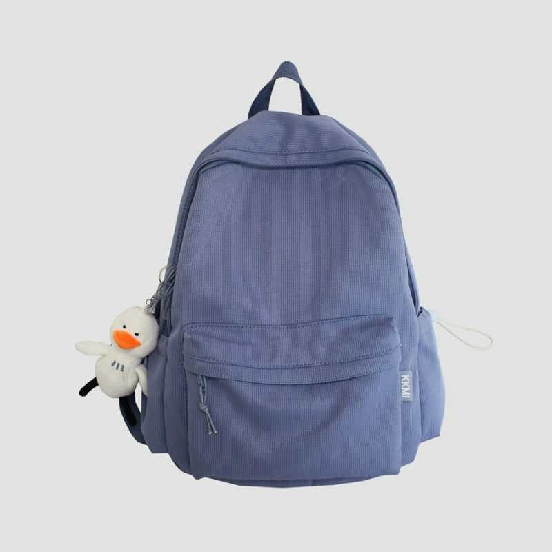 Sac à dos tendance pour femme, couleur unie, sac d'école pour filles, grande capacité, en nylon enduit, sac à dos de voyage