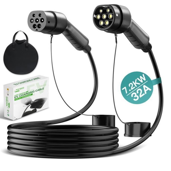 JATRHG EV Charging Cable 7.2KW 32Amp / Single Phase / 5 meters / Type 2 to Type 2 Electric and Plug-in Hybrid Vehicle