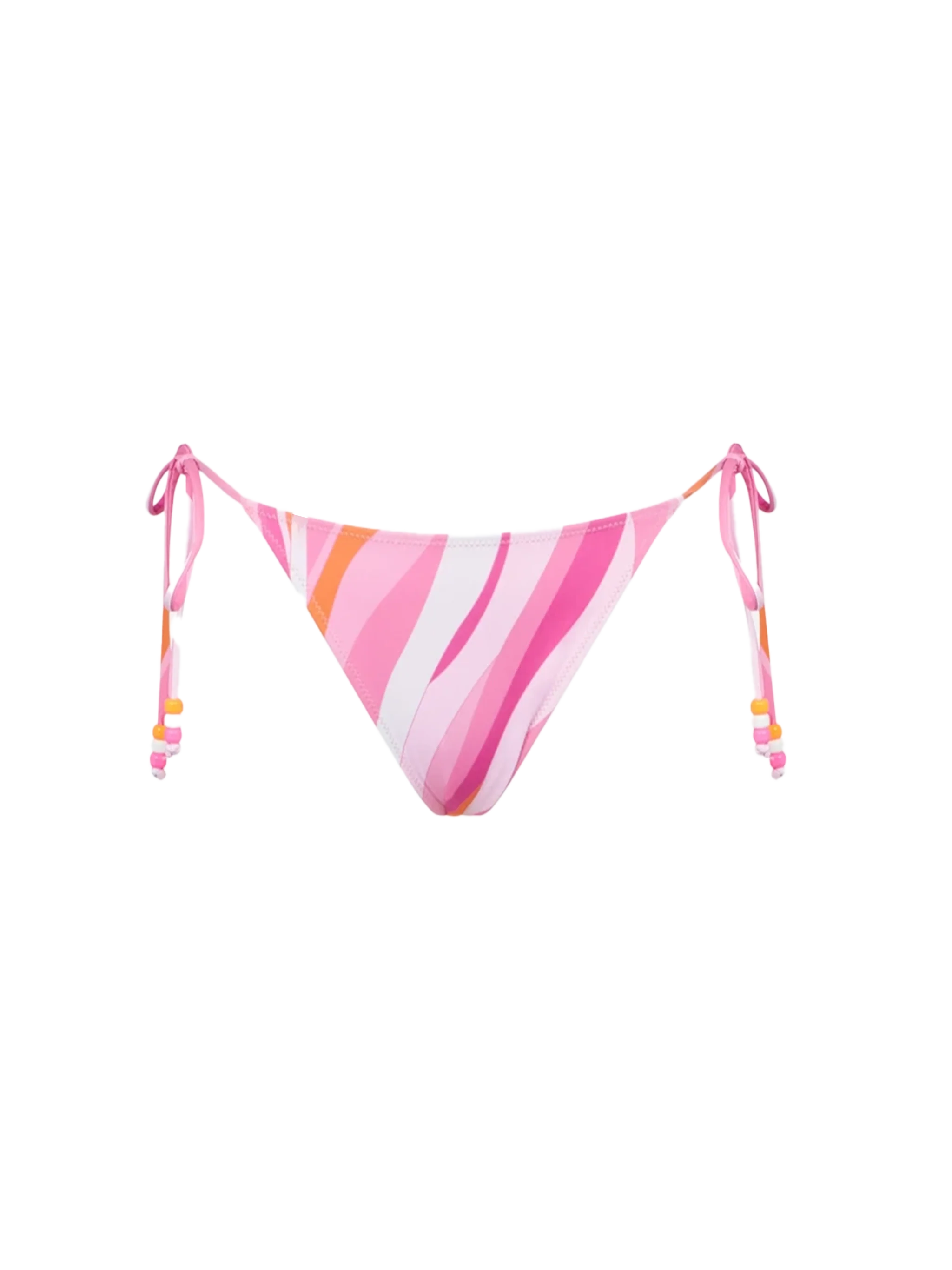 Damen-Badehose mit Wellenmuster, seitlichen Bändern und Schnürung