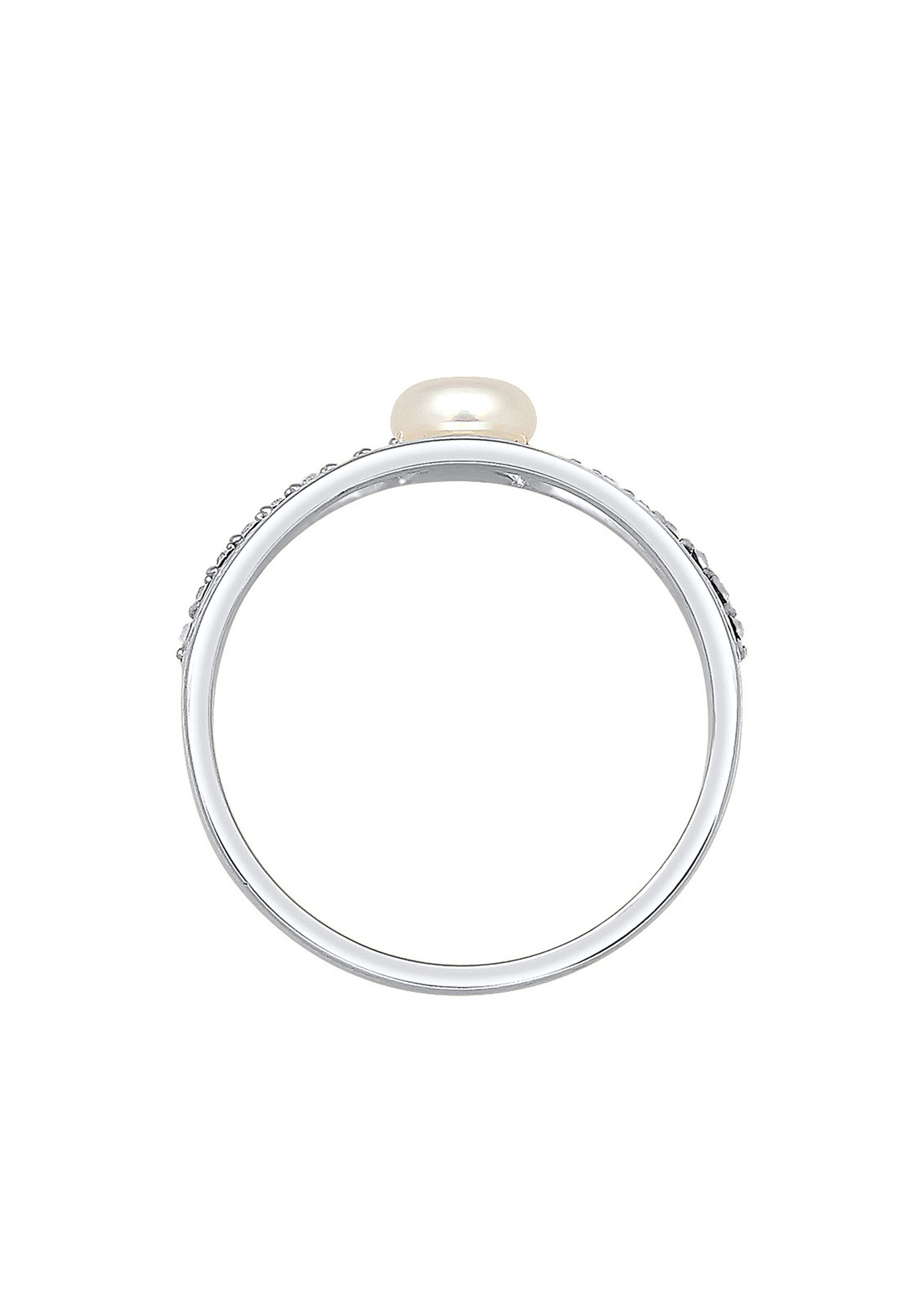 Elli Femmes Élégant Géo Design avec Perle de Culture d'Eau Douce et cristaux en argent sterling 925 plaqué or
