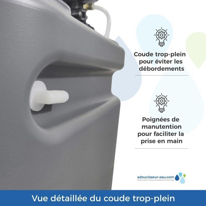 Descalcificador de agua Fleck 5600 SXT de 25 litros, completo con accesorios.