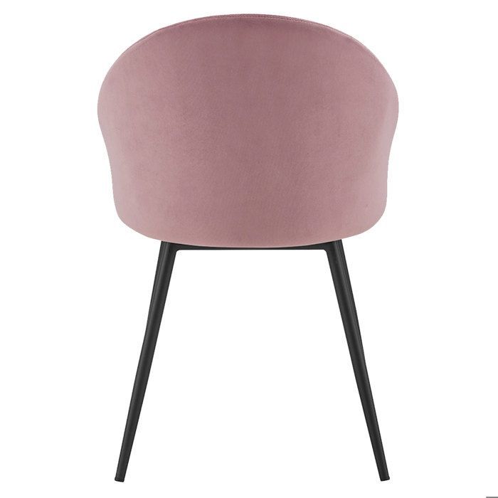 Juego de 2 sillas vintage DIANE en terciopelo rosa.