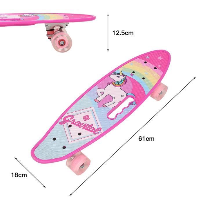 KEDIA Complete Skateboard - Roze - Voor kinderen, tieners en volwassenen - 4 wielen - 61*18*12 cm