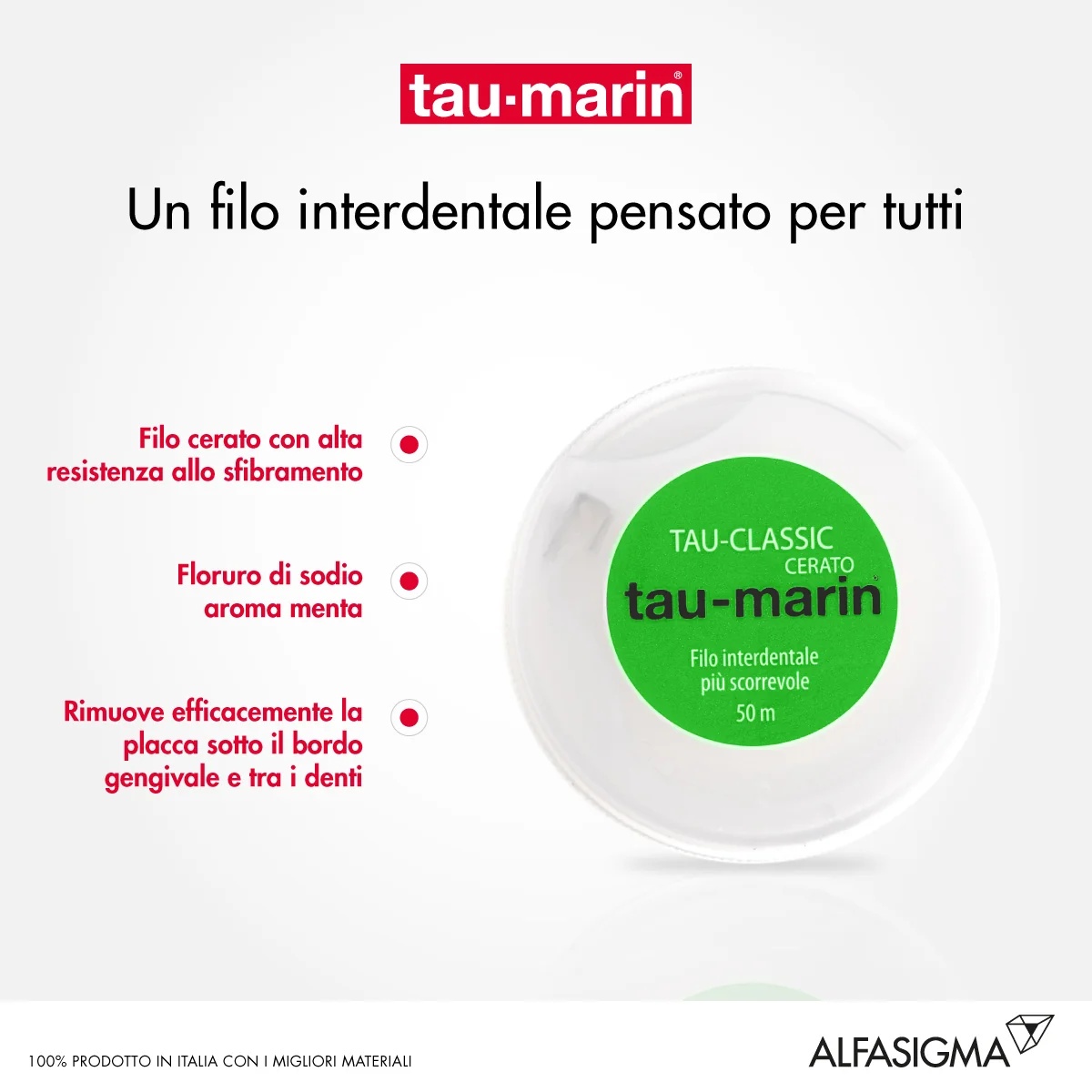 ALFASIGMA TAU MARIN Gewachste Zahnseide Tau-Marin 50 m