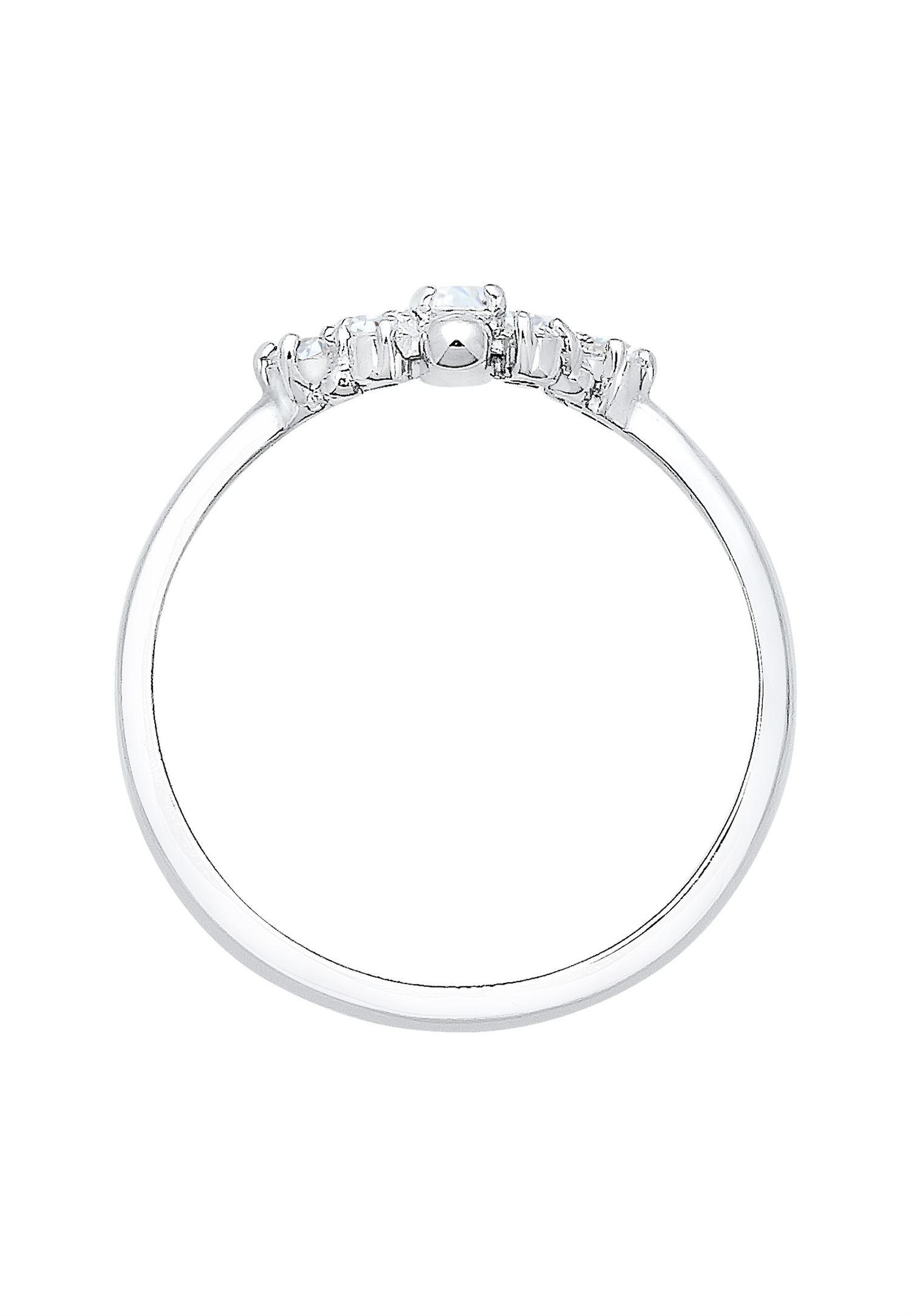 Elli Femme Motif Floral Ludique avec des Cristaux de Zircone en Argent Sterling 925 Sterling