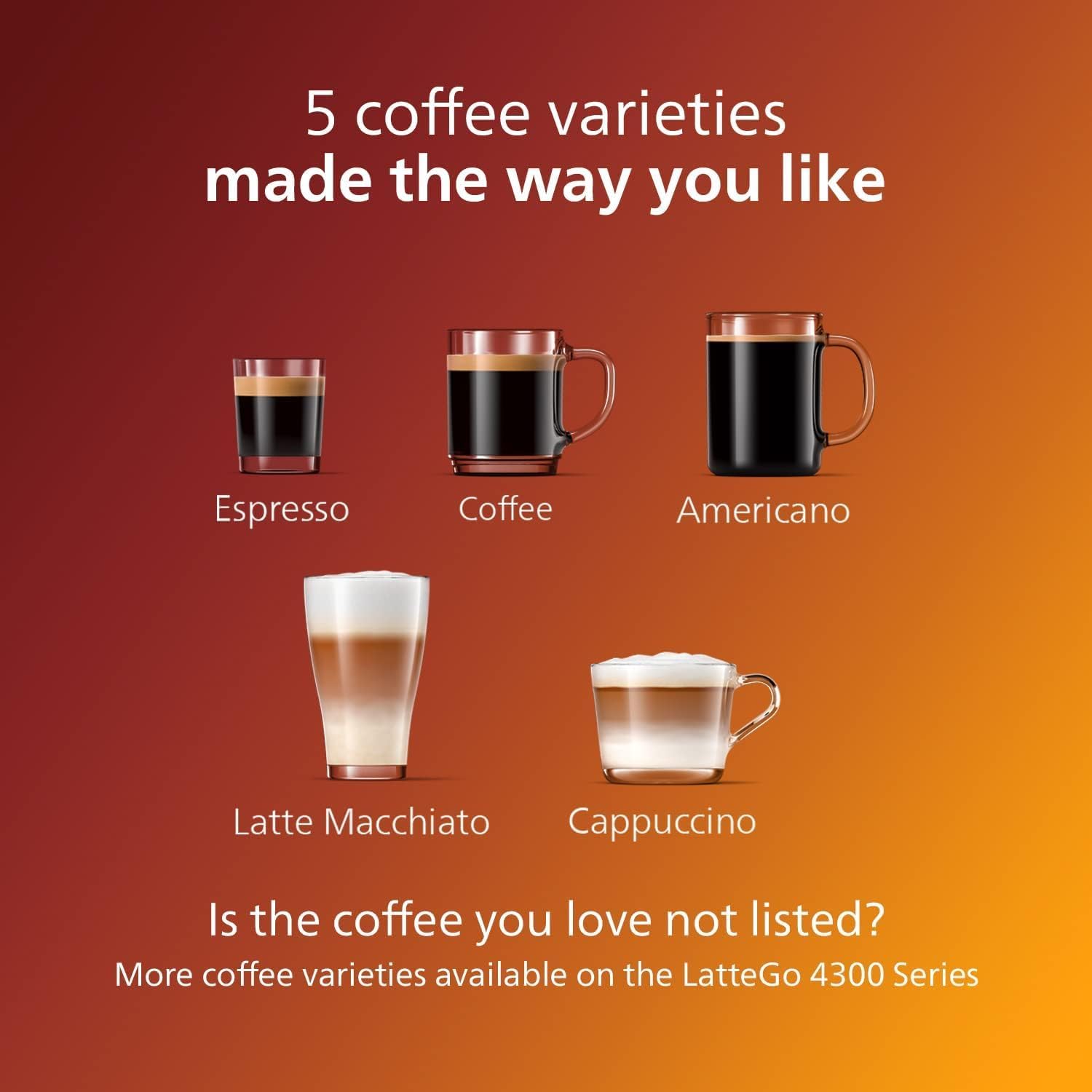 PHILIPS 3200-serien helautomatisk espressomaskin - LatteGo mjölkskummare, 5 kaffesorter, intuitiv pekskärm, svart, (EP3241/54)