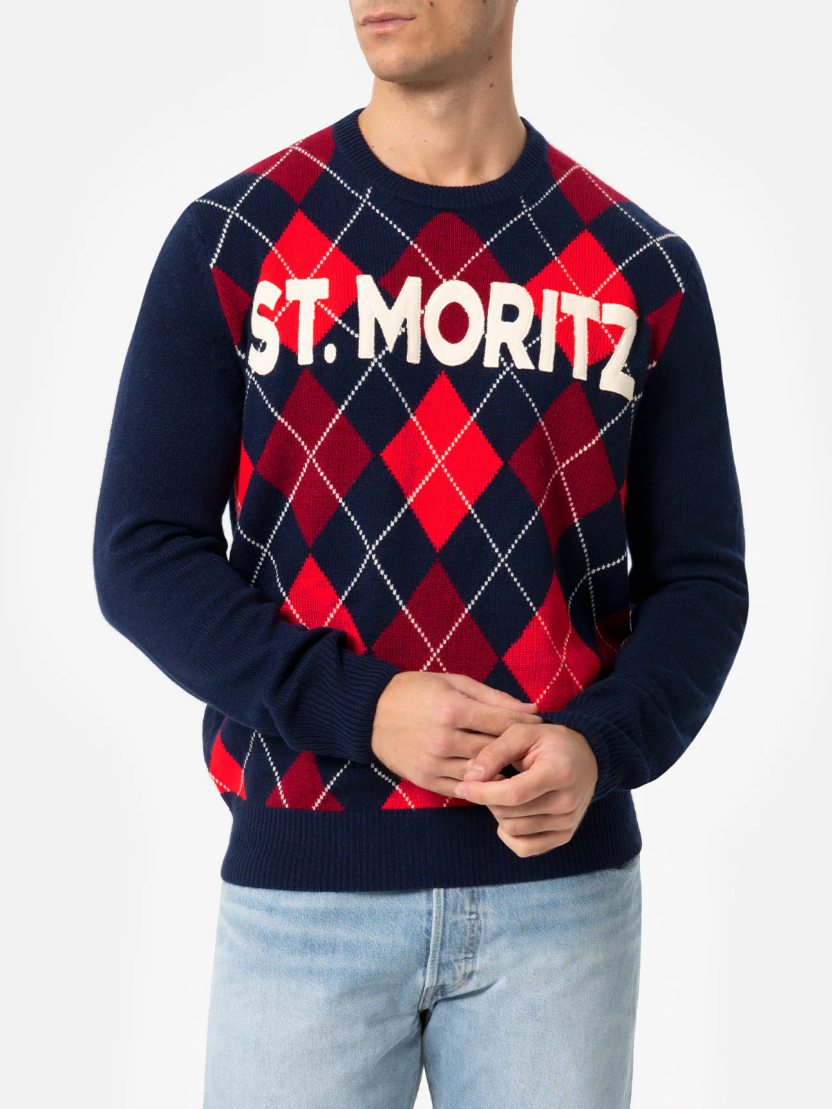 Heron herentrui met argyle-patroon en St. Moritz jacquard