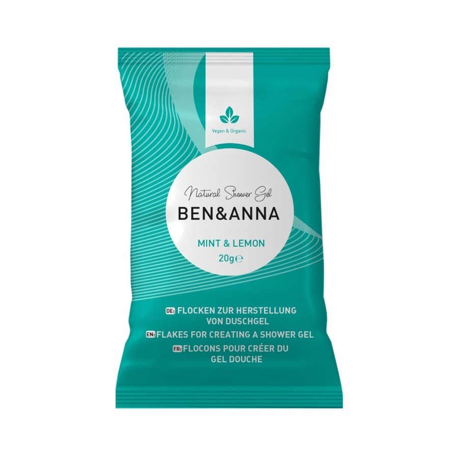 Ben & Anna gel za tuširanje s pahuljicama mente i limuna - 40 g