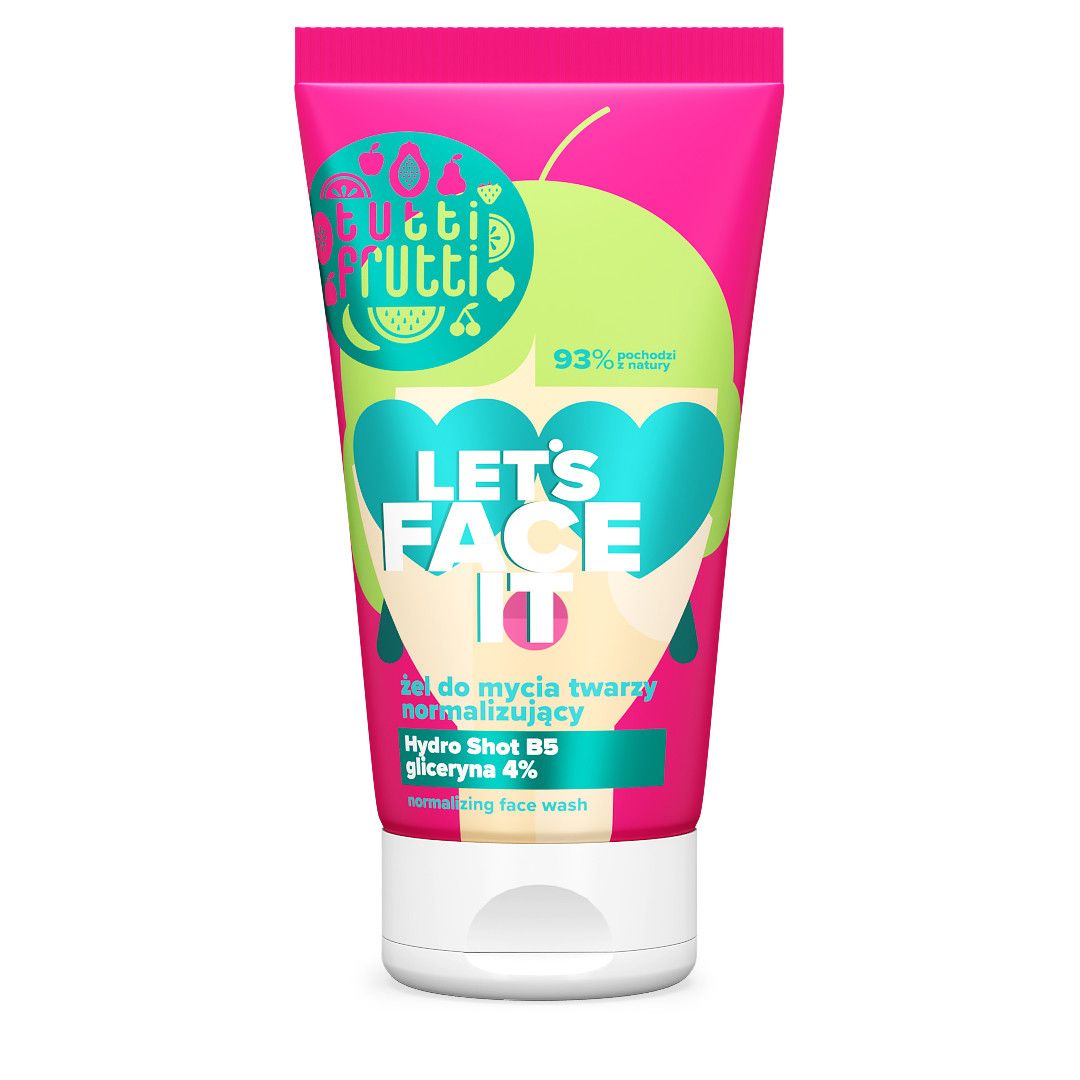 Tutti Frutti Let's Face It normalizirajući gel za čišćenje lica s 4% glicerina Hydro Shot B5 Pjene i gelovi za čišćenje lica
