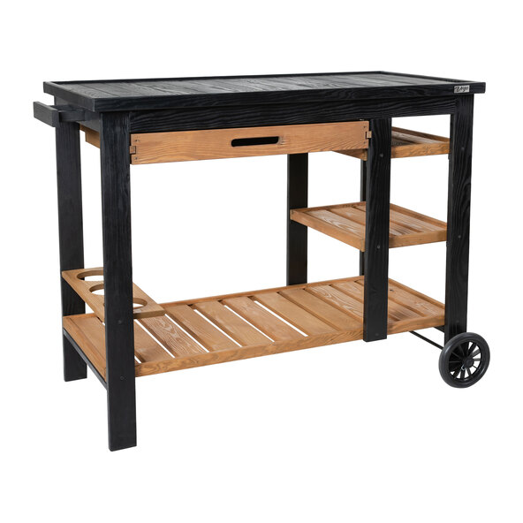 Houten grillwagen