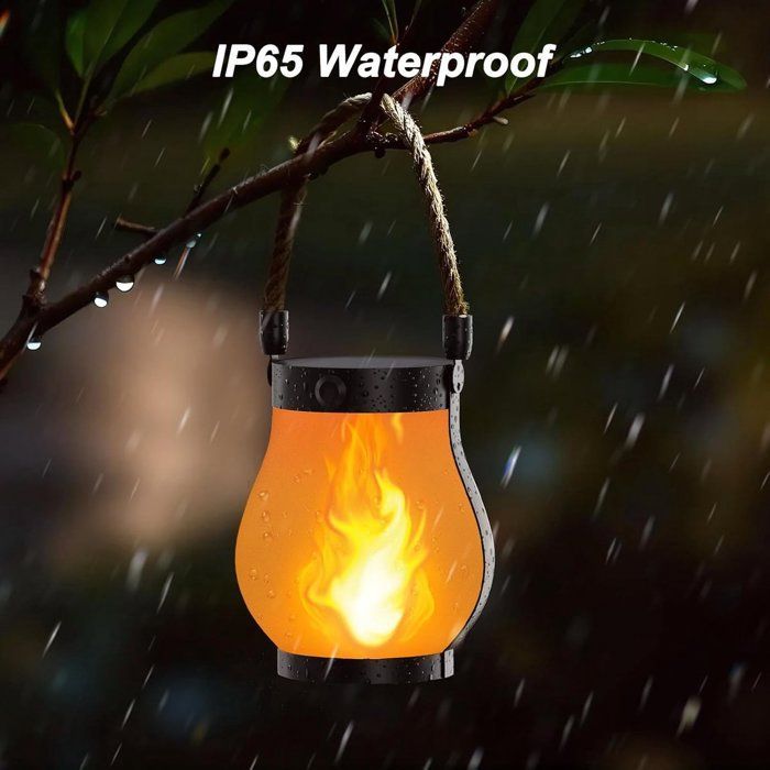 2 linternas solares para exteriores - Carga dual (USB/solar) - 2 modos - Resistentes al agua - Se pueden colgar o colocar sobre una superficie.