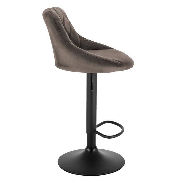Tabouret de Bar Lot de 2 - YEC - Scandinave - Marron - Réglable en hauteur