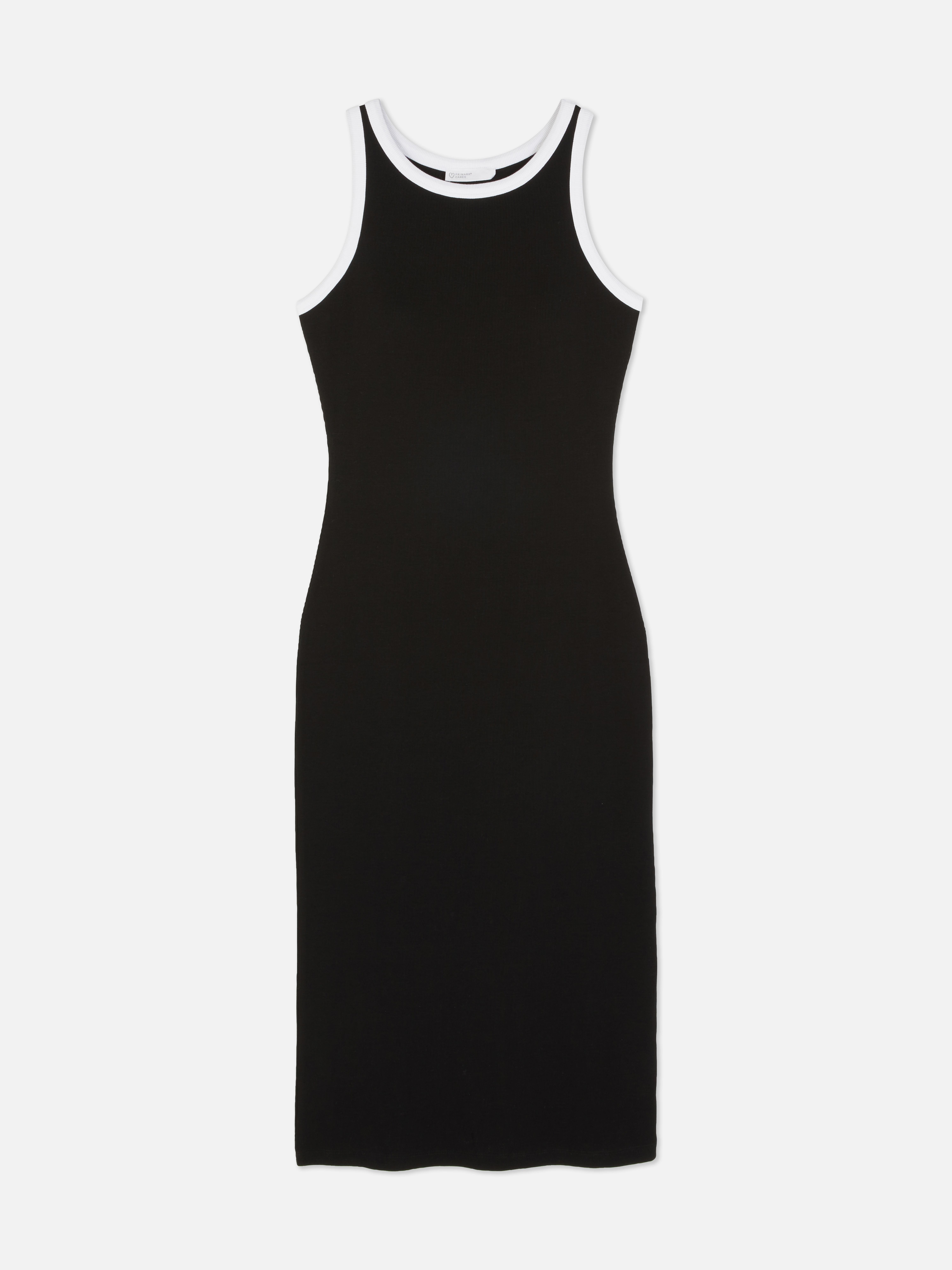 Rochie midi cu spate racer O rochie midi din jerseu cu design cu spate racer