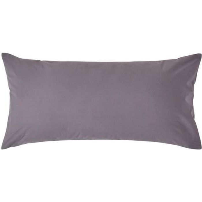 Funda de almohada - Algodón egipcio - Gris oscuro - 40 x 80 cm - Hipoalergénica - Lavable a máquina