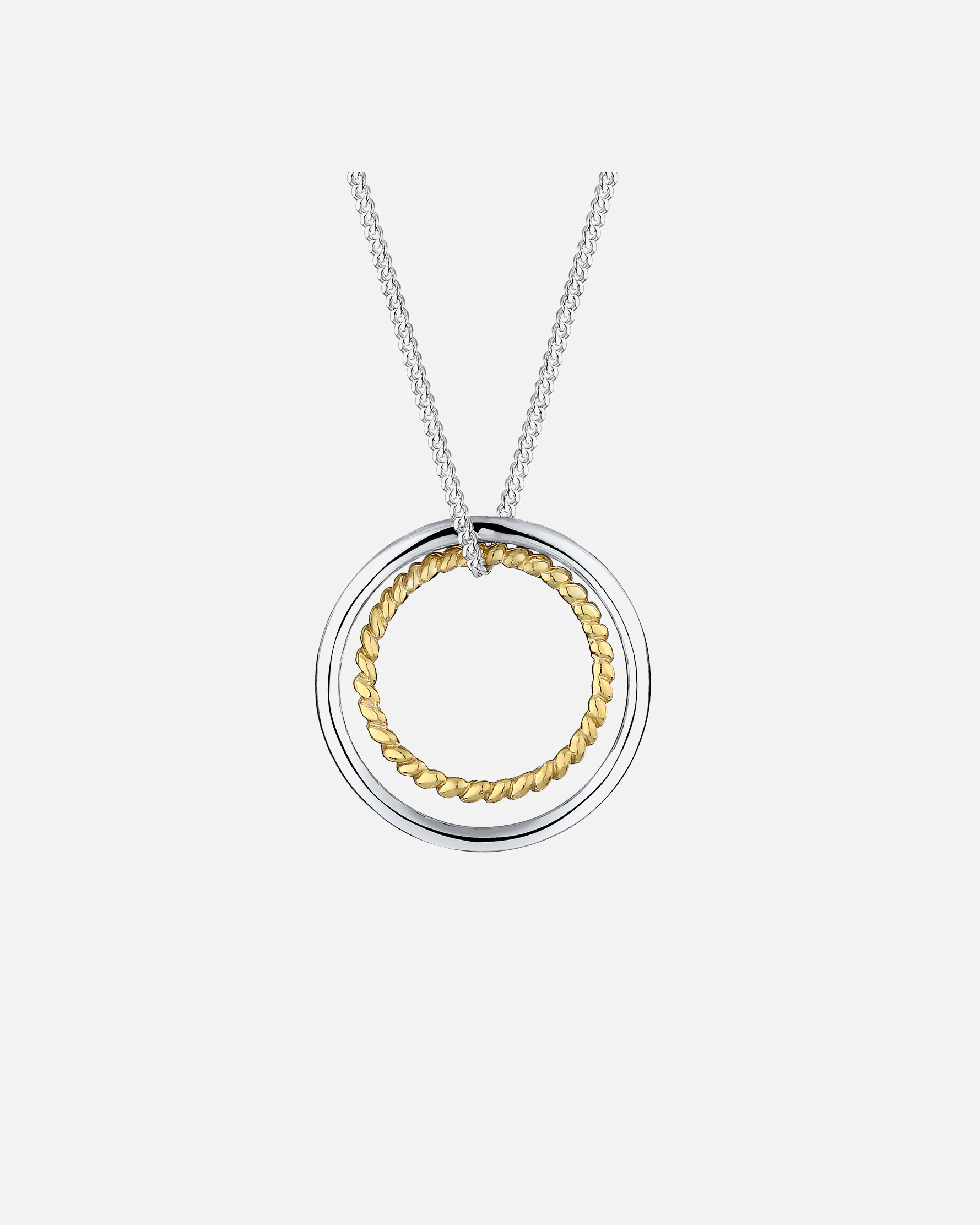 Elli Femmes Cercle Geo Basique Bi-Color en argent sterling 925 plaqué or