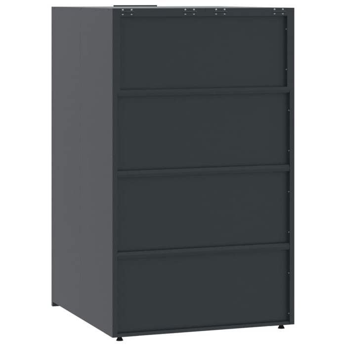 Cache Poubelle/ Rangement à roulettes pour poubelles - VIDAXL - pour bac unique anthracite CC7770197