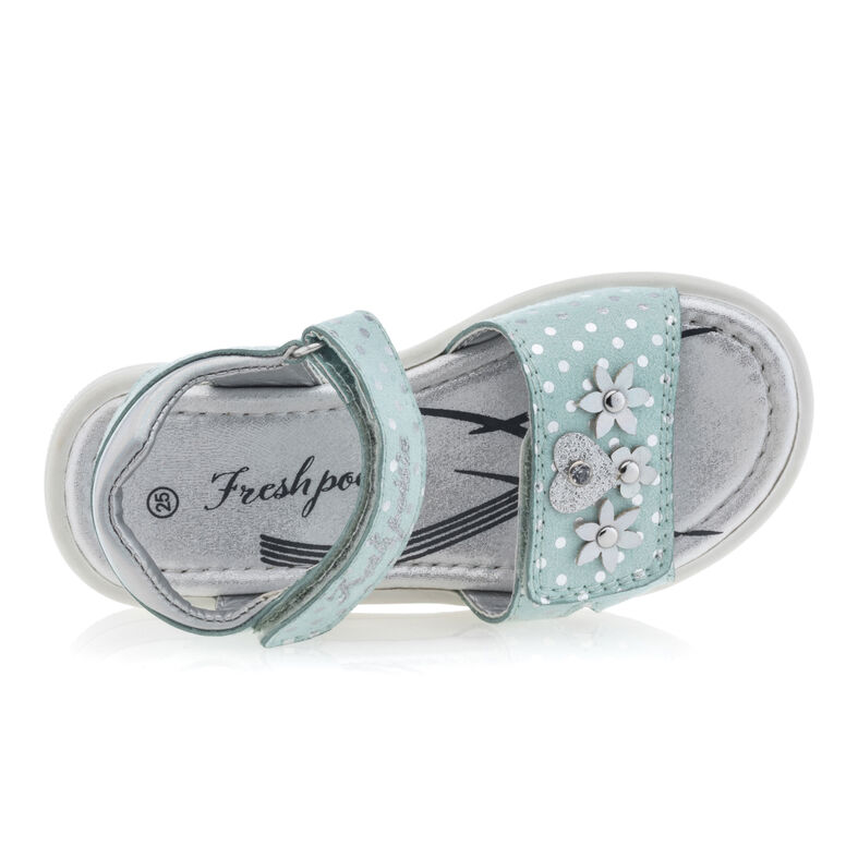 Sandalias verdes para niñas / Zapatos de punta abierta