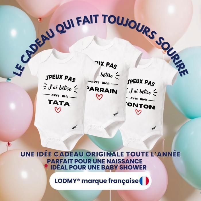 Babybody „Ich kann nicht, ich bin unartig bei Oma“ weiß 0-3 Monate originelles Babygeschenk Lodmy™