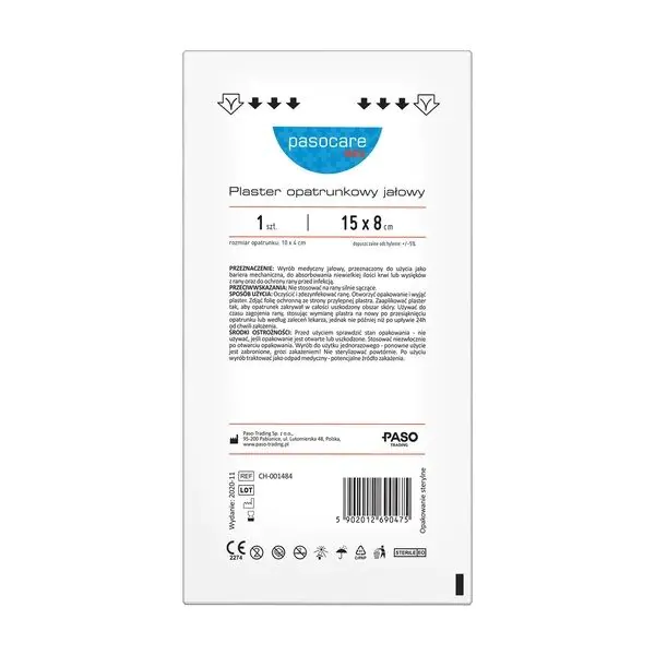 Pasocare Med Plaster z opatrunkiem jałowy 15 x 8 cm 1 szt.