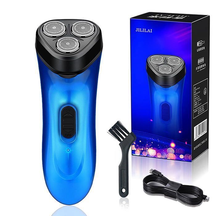 Rasoir électrique rechargeable à trois têtes, rasoir portable de voyage rechargeable, rasoir à barbe USB pour hommes