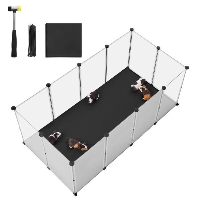 Enclos pour Animaux - SONGMICS - 145 x 73 x 57 cm - Blanc - Plancher et Tapis Imperméable et Amovible