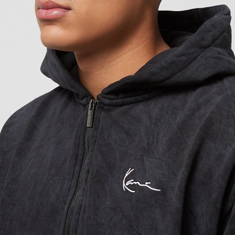 Chest Signature Oversized Washed Heavy Sweat Wolf Full Zip Jacket