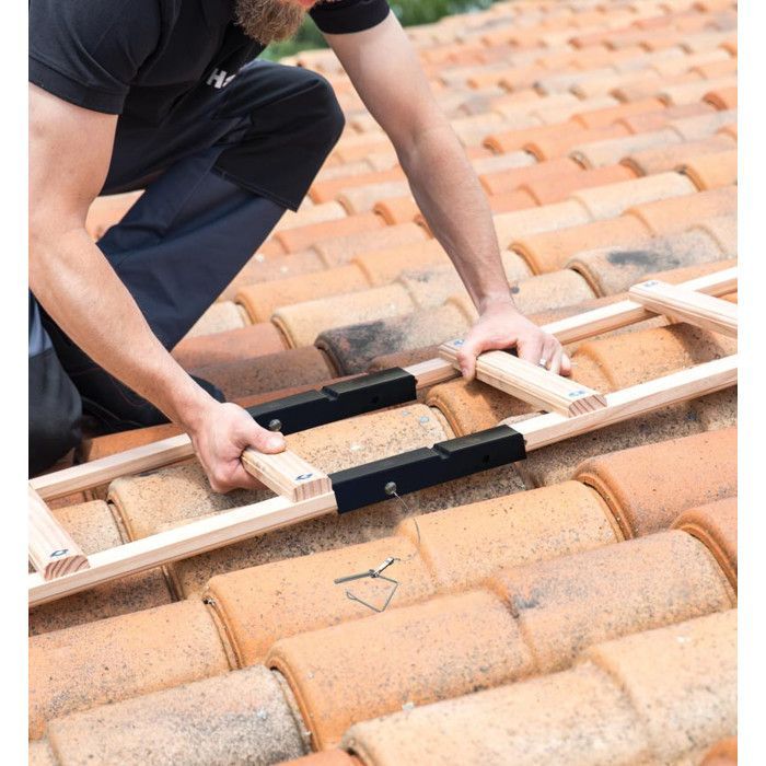 Echelle plate de toit en bois pour couvreur 5m Hailo Safety Roof