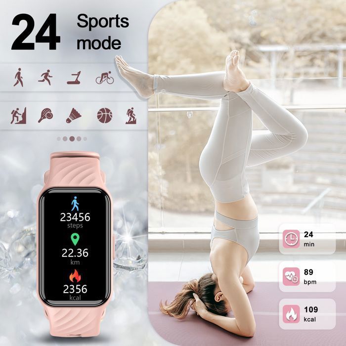 Reloj inteligente Blackview para mujer, pantalla de 1,47 pulgadas, modelo Garmin, con SpO2, resistente al agua, monitor de sueño, contador de calorías y 24 modos deportivos para Android, iOS y Samsung.