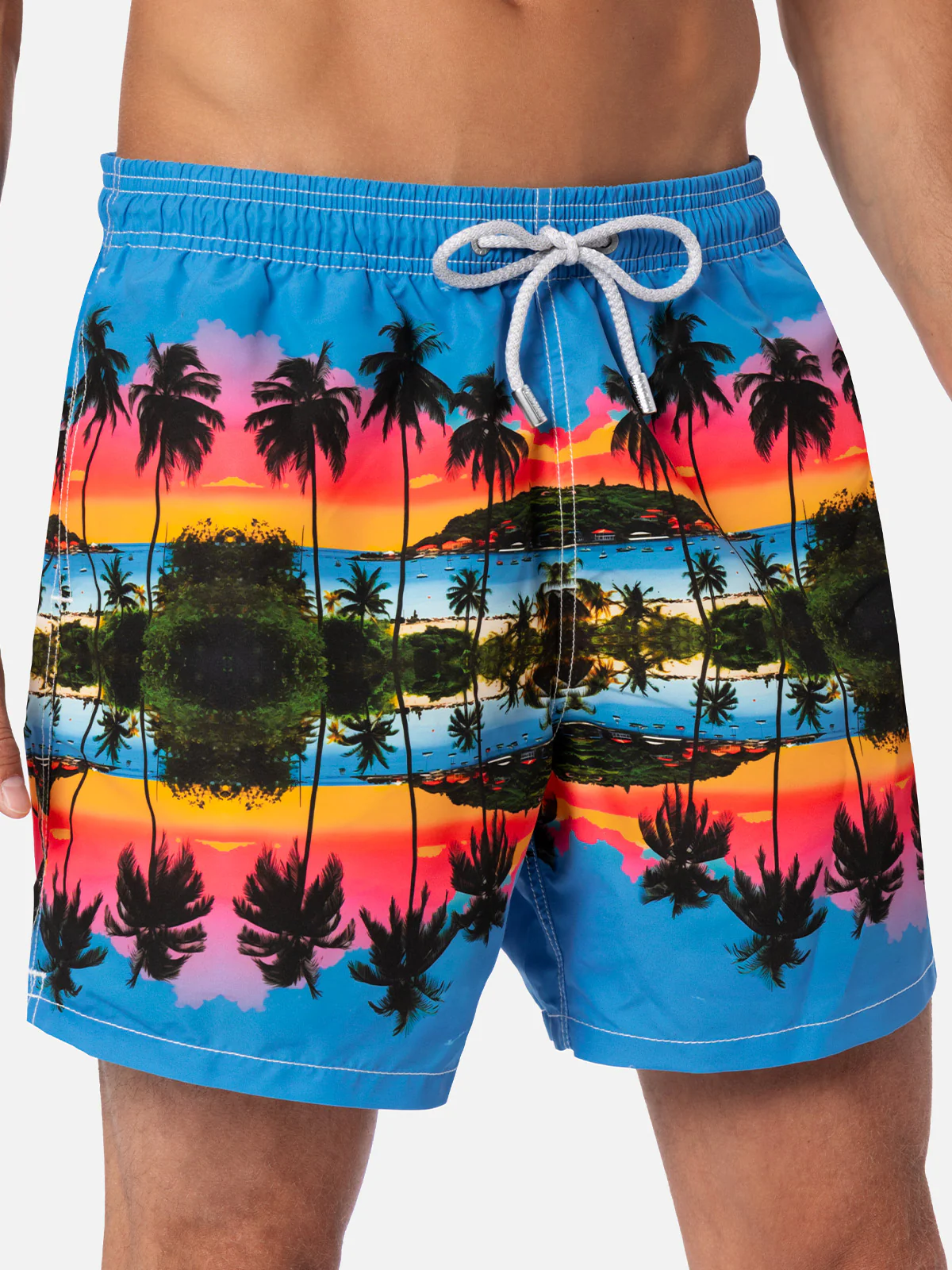 Gustavia mid-length heren zwembroek met geplaatste print