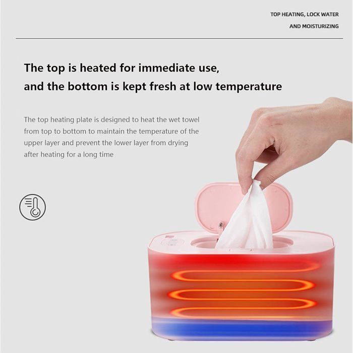 Chauffe-Lingettes Bébé - Capacité XL Écran LED Réglable - Pour Table à Langer et Soins Bébé Portable