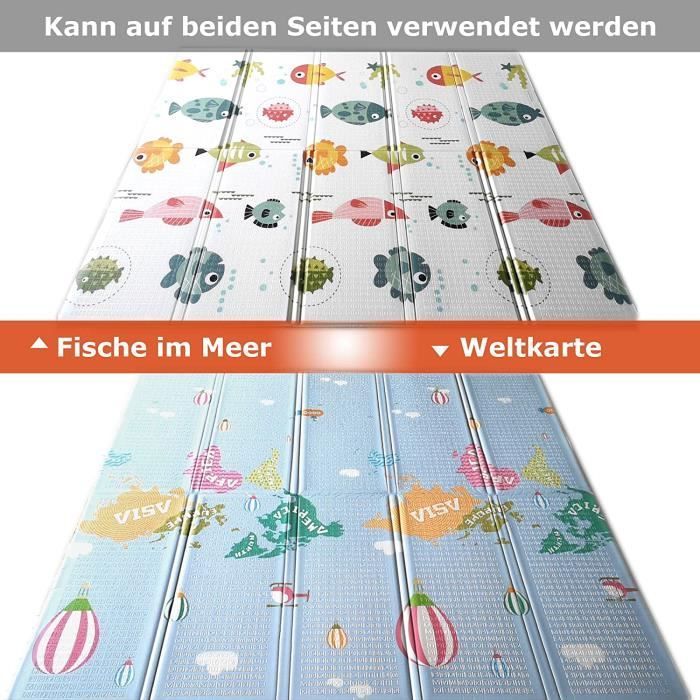 Alfombra de juegos de doble cara para bebés - Marca - Modelo - Impermeable - Plegable