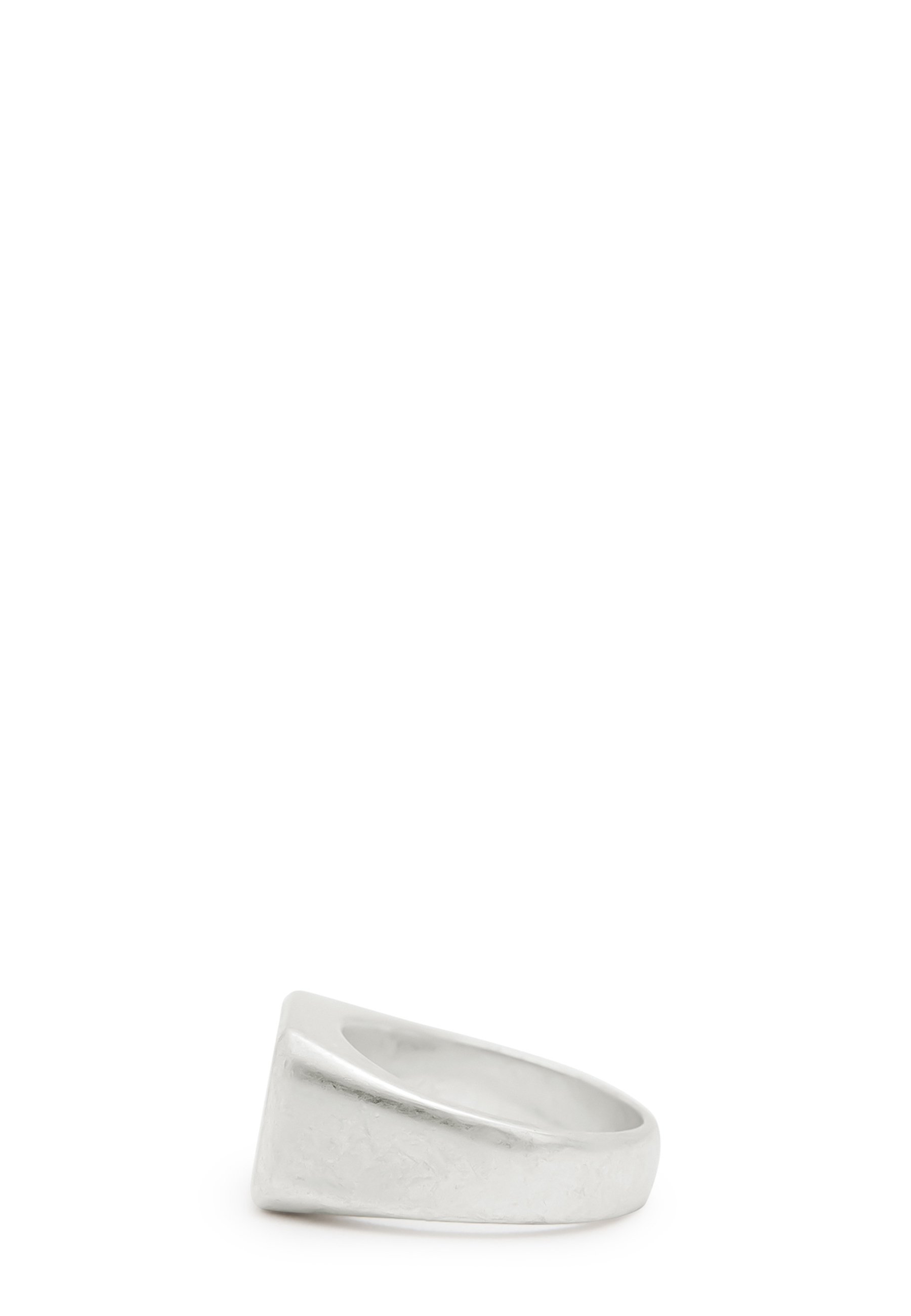 AllSaints CHUNKY HEXAGON SIGNET - Ring - zilverkleurig