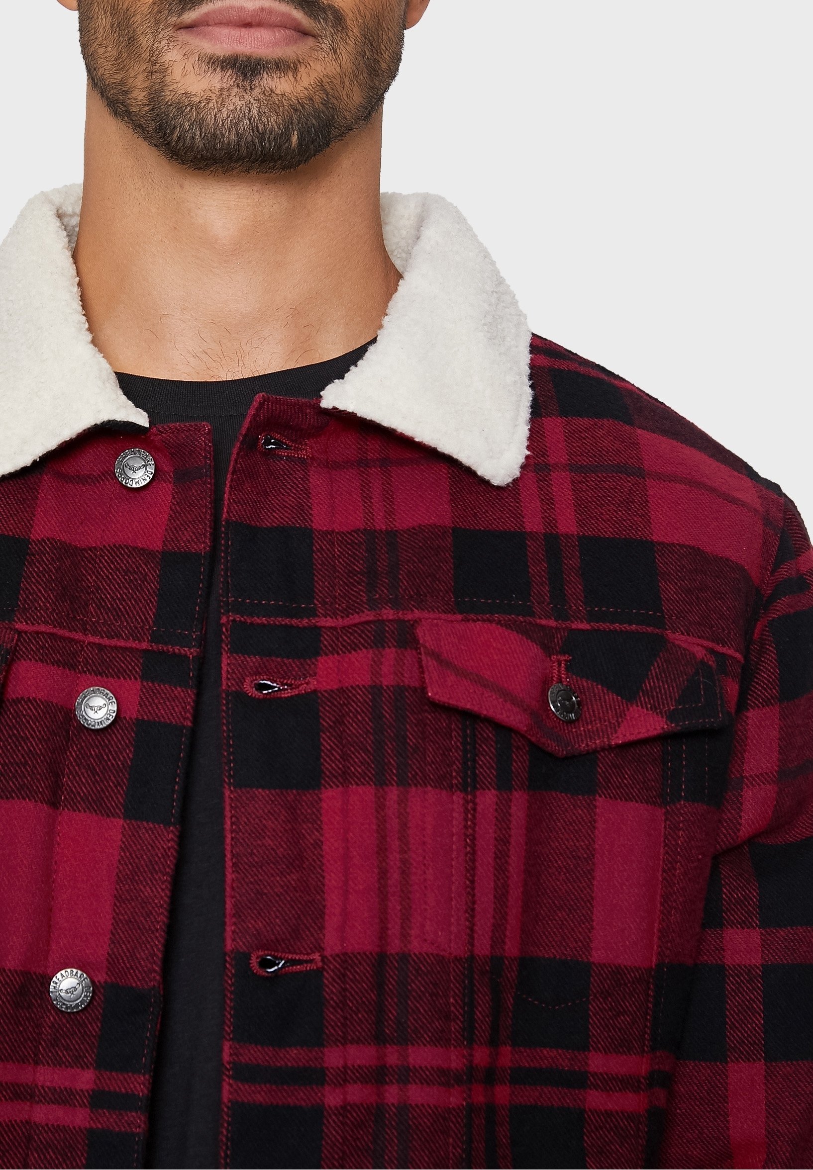Giacca di jeans consumata - rossa